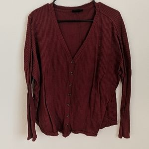 Urban outfitters, waffle knit button up cardigan.